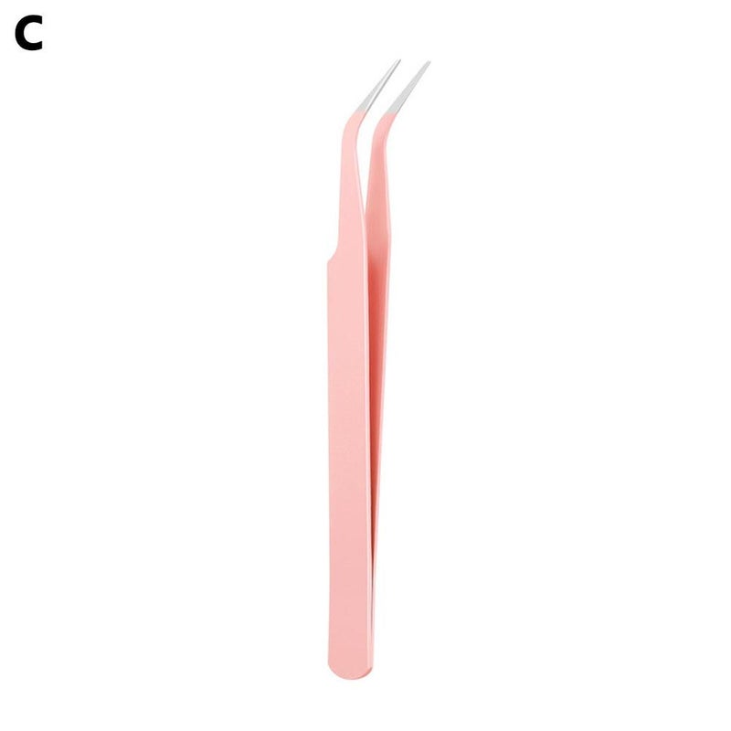 BQI false eyelash tweezers, Golden Feather tweezers, eyelash extension tool for beginners, stainless steel round-tipped eyelash tweezers.